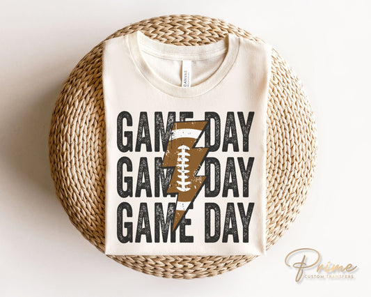 Football DTF Transfers, Ready to Press, T-shirt Transfers, Heat Transfer, Direct to Film, Sports, Mama, Lightening, Stacked Game Day