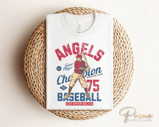 Baseball DTF Transfers, Ready to Press, T-shirt Transfers, Heat Transfer, Direct to Film, Sports, Los Angeles, California, Vintage, Retro