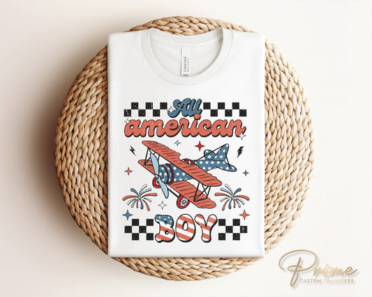 4th of July DTF Transfers, Ready to Press, T-shirt Transfers, Heat Transfer, Direct to Film, USA, Holiday, Independence, All American Boy