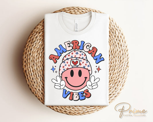 4th of July DTF Transfers, Ready to Press, T-shirt Transfers, Heat Transfer, Direct to Film, USA, Holiday, Independence, American Vibes