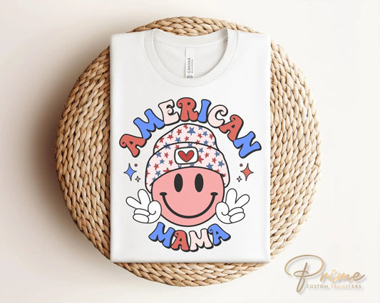 4th of July DTF Transfers, Ready to Press, T-shirt Transfers, Heat Transfer, Direct to Film, USA, Holiday, Family, Matching, American Mama