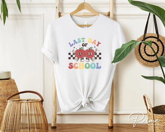 Summer DTF Transfers, Ready to Press, T-shirt Transfers, Heat Transfer, Direct to Film, Teacher, Break, Retro, Apple, Last Day of School