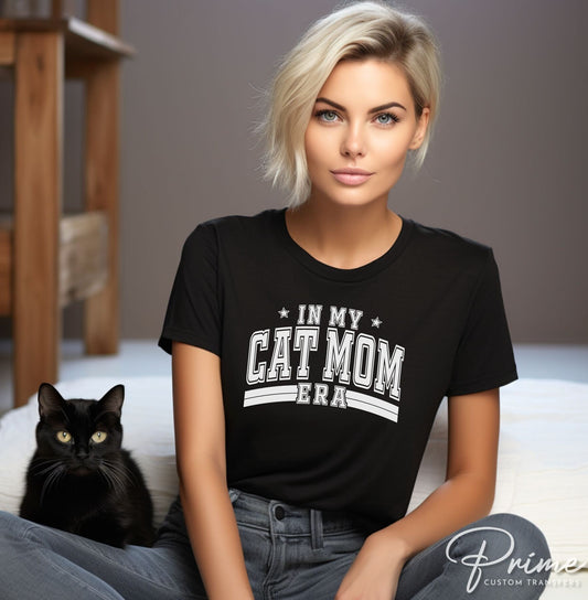 Cat Mom DTF Transfers, Ready to Press, T-shirt Transfers, Heat Transfer, Direct to Film, Pets, Mama, Fur, Retro, Paw, In My Cat Mom Era
