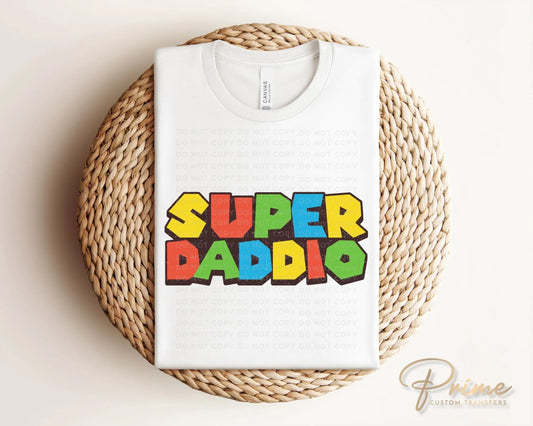 Father's Day DTF Transfers, Ready to Press, T-shirt Transfers, Heat Transfer, Direct to Film, Funny, Gift for Dad, Retro, Super Daddio
