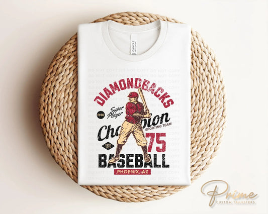 Baseball DTF Transfers, Ready to Press, T-shirt Transfers, Heat Transfer, Direct to Film, Sports, Summer, Phoenix Arizona, Vintage, Retro