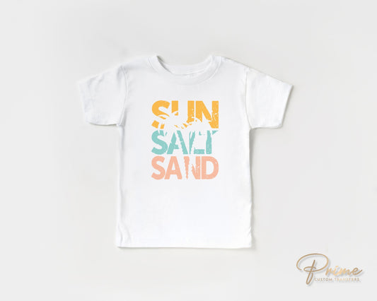 Summer DTF Transfers, Ready to Press, T-shirt Transfers, Heat Transfer, Direct to Film, Vacation, Palm Trees, Travel, Fun, Sun Salt Sand