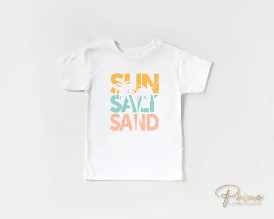Summer DTF Transfers, Ready to Press, T-shirt Transfers, Heat Transfer, Direct to Film, Vacation, Palm Trees, Travel, Fun, Sun Salt Sand
