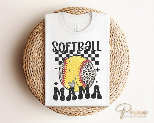 Softball DTF Transfers, Ready to Press, T-shirt Transfers, Heat Transfer, Direct to Film, Sports Mom, Game Day, Customized Softball Mama