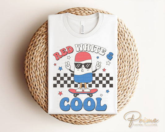 4th of July DTF Transfers, Ready to Press, T-shirt Transfers, Heat Transfer, Direct to Film, Memorial Day, Holiday, Retro Red White and Cool