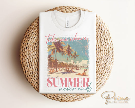 Summer DTF Transfers, Ready to Press, T-shirt Transfers, Heat Transfer, Direct to Film, Beach, Cute, Sunshine, Vacation, Summer Time