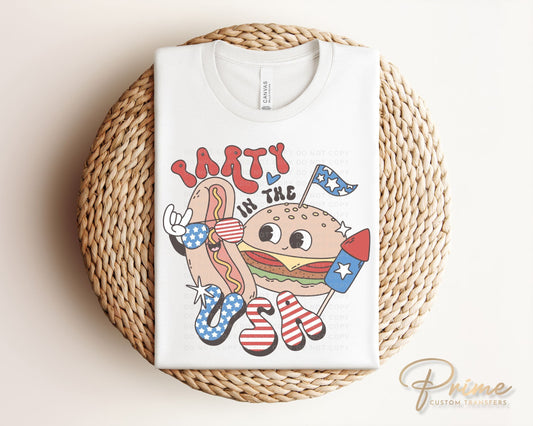 4th of July DTF Transfers, Ready to Press, T-shirt Transfers, Heat Transfer, Direct to Film, Fourth, Holiday, Party in The USA, Memorial Day