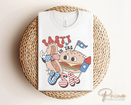 4th of July DTF Transfers, Ready to Press, T-shirt Transfers, Heat Transfer, Direct to Film, Fourth, Holiday, Party in The USA, Memorial Day