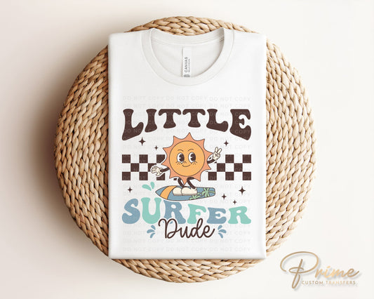 Summer DTF Transfers, Ready to Press, T-shirt Transfers, Heat Transfer, Direct to Film, Beach, Cute, Sunshine, Vacation, Little Surfer Dude