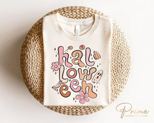 Fall DTF Transfers, Ready to Press, T-shirt Transfers, Heat Transfer, Direct to Film, Cold Peel, Ghosts, Pastel, Pink, Boho Halloween