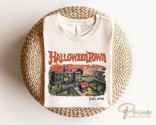 Halloween DTF Transfers, Ready to Press, T-shirt Transfers, Heat Transfer, Direct to Film, Fall, Retro, Vintage, HalloweenTown Est 1998