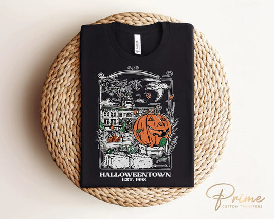 Halloween DTF Transfers, Ready to Press, T-shirt Transfers, Heat Transfer, Direct to Film, Fall, Retro, Vintage, HalloweenTown Est 1998
