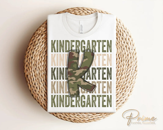 School DTF Transfer, First Day of School, Heat Transfer, Ready to Press, Direct to Film, First Day of School, Camouflage Boy Kindergarten