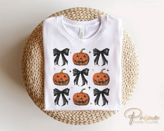 Fall DTF Transfers, Ready to Press, T-shirt Transfers, Heat Transfer, Direct to Film, Trendy, Spooky Season, Coquette Bow Halloween