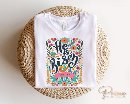 Easter DTF Transfers, Ready to Press, T-shirt Transfers, Heat Transfer, Direct to Film, Spring, Jesus, Resurrection, Christian, He Is Risen