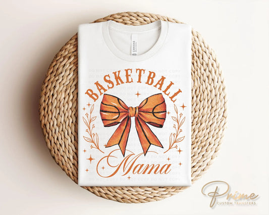 Basketball DTF Transfers, Ready to Press, T-shirt Transfers, Heat Transfer, Direct to Film, Sports Mom, Coquette Bow, Game Day, Mama