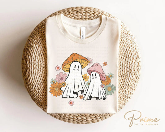 Halloween DTF Transfers, Ready to Press, T-shirt Transfers, Heat Transfer, Direct to Film, Cute, Trendy, Fall, Flowers, Boho Cute Ghosts
