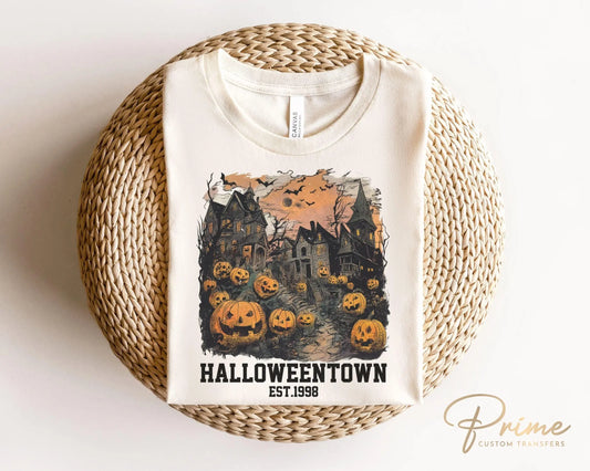 Halloween DTF Transfers, Ready to Press, T-shirt Transfers, Heat Transfer, Direct to Film, Fall, Retro, Vintage, HalloweenTown Est 1998