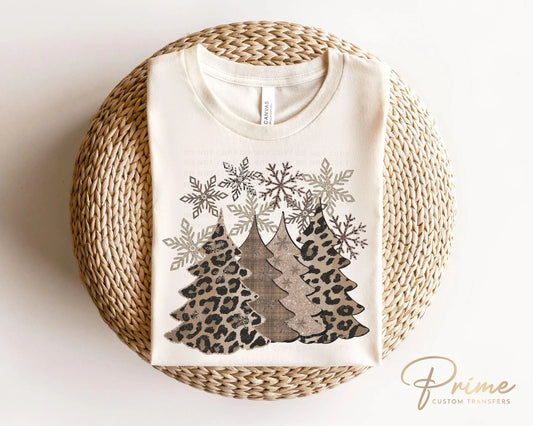 Christmas DTF Transfers, Ready to Press, T-shirt Transfers, Heat Transfer, Direct to Film, Holiday, Snowflake, Plaid Trees, Leopard, Cheetah