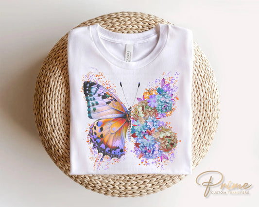 Butterfly DTF Transfers, Ready to Press, T-shirt Transfers, Heat Transfer, Direct to Film, Flowers, Spring, Cute, Girly, Floral Butterfly
