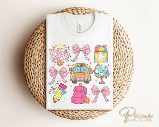 School DTF transfer, First Day of School, Heat Transfer, Ready to Press, Direct to Film, Preschool, Coquette, Back To School, Teacher Gift