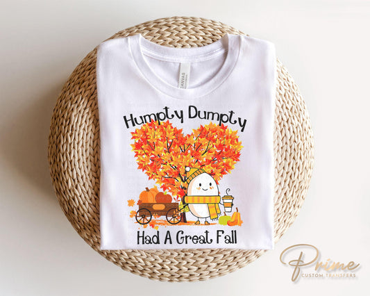 Halloween DTF Transfers, Ready to Press, T-shirt Transfers, Heat Transfer, Direct to Film, Fall, Autumn, Funny, Cute, Kids, Humpty Dumpty