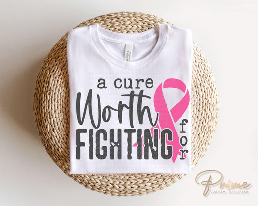 Breast Cancer DTF Transfers, Ready to Press, T-shirt Transfers, Heat Transfer, Direct to Film, Fight, Pink Ribbon, Cancer Awareness, Cure