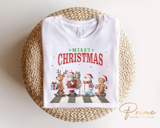 Christmas DTF Transfers, Ready to Press, T-shirt Transfers, Heat Transfer, Direct to Film, Holiday, Gingerbread Man Reindeer Santa Snowman