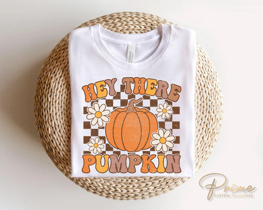 Fall DTF Transfers, Ready to Press, T-shirt Transfers, Heat Transfer, Direct to Film, Boho, Thanksgiving, Autumn, Trendy, Hey There Pumpkin