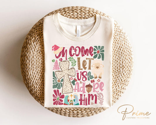 Christmas DTF Transfers, Ready to Press, T-shirt Transfers, Heat Transfer, Direct to Film, Holiday, Nativity, Baby Jesus, Boho, Christian