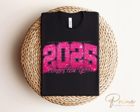 New Years DTF Transfer, Ready to Press, T-shirt Transfers, Heat Transfer, Direct to Film, Holiday, Disco, Midnight, Party, FAUX Glitter 2025