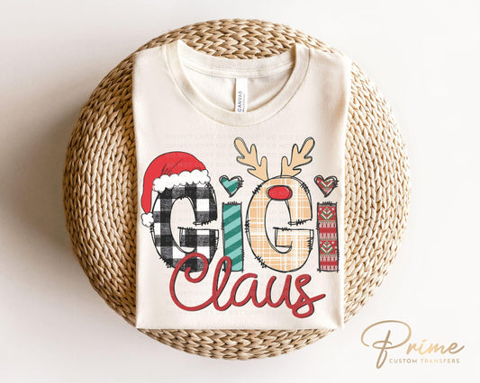 Christmas DTF Transfer, Ready to Press, T-shirt Transfers, Heat Transfer, Direct to Film, Matching Family, Doodle, Grandma, Gigi Claus