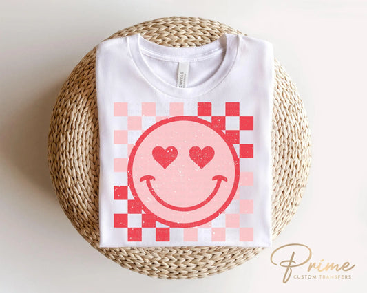 Valentine DTF Transfers, Ready to Press, T-shirt Transfers, Heat Transfer, Direct to Film, Holiday, Love, Groovy, Checkered, Valentine's Day