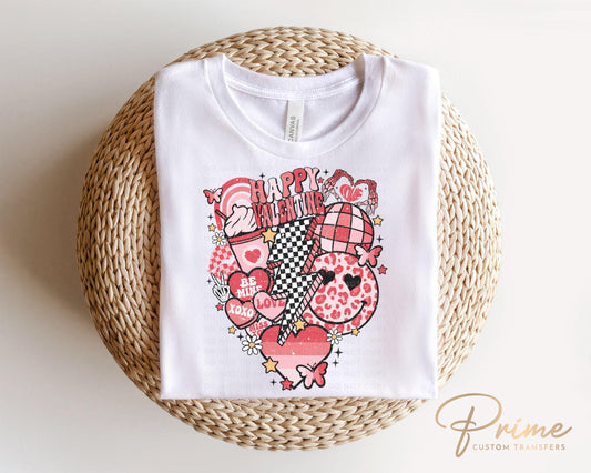 Valentine DTF Transfers, Ready to Press, T-shirt Transfers, Heat Transfer, Direct to Film, Holiday, Love, Groovy, Valentine's Day Collage