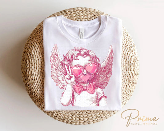 Valentine DTF Transfers, Ready to Press, T-shirt Transfers, Heat Transfer, Direct to Film, Holiday, Love, Bubblegum, Sunglasses, Funny Cupid