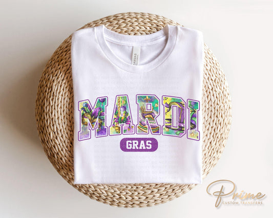 Mardi Gras DTF Transfer, Ready to Press, T-shirt Transfer, Heat Transfer, Direct to Film, Louisiana New Orleans, Fleur De Lis, King Cake