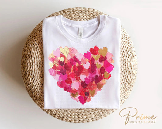 Valentine DTF Transfers, Ready to Press, T-shirt Transfers, Heat Transfer, Direct to Film, Holiday, Love, Trendy, Coquette Brushstroke Heart