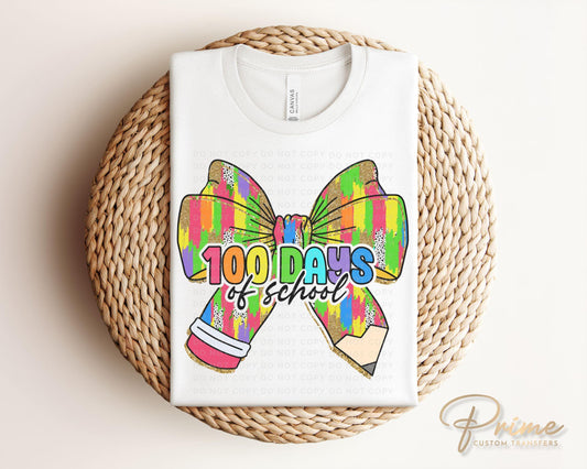 School DTF, Ready to Press, DIY T-shirt, Heat Transfer, Direct to Film, Preschool, Groovy, Cute, Teacher, Brushstroke, 100 Days of School