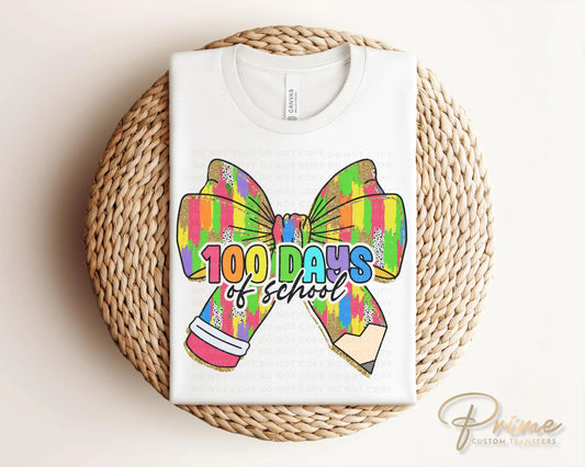 School DTF, Ready to Press, DIY T-shirt, Heat Transfer, Direct to Film, Preschool, Groovy, Cute, Teacher, Brushstroke, 100 Days of School