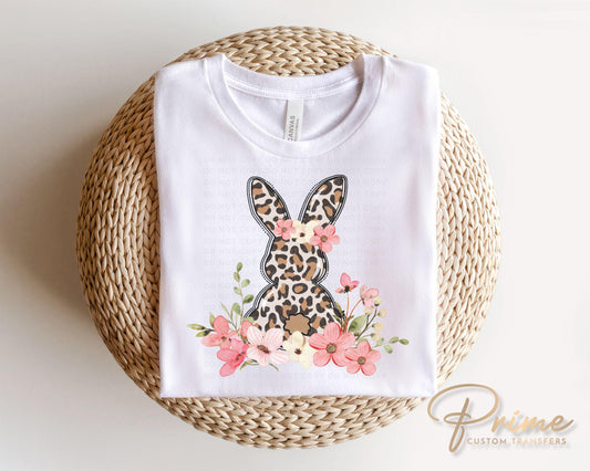 Easter DTF Transfer, Ready to Press, T-shirt Transfer, Heat Transfer, Direct to Film, Holiday, Floral, Doodle, Cheetah, Leopard Floral Bunny