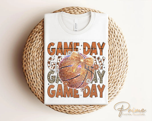 Basketball DTF Transfers, Ready to Press, T-shirt Transfers, Heat Transfer, Direct to Film, Sports Mom, Coquette Bow, Game Day, Trendy