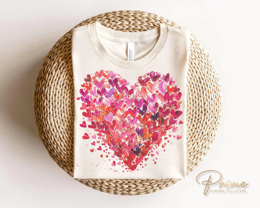 Valentine DTF Transfers, Ready to Press, T-shirt Transfers, Heat Transfer, Direct to Film, Holiday, Love, Trendy, Coquette Brushstroke Heart