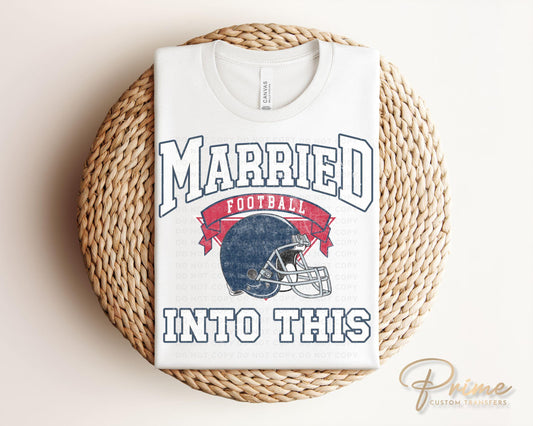 Football DTF Transfers, Ready to Press, T-shirt Transfers, Heat Transfer, Direct to Film, Matching, Tennessee Football Married Into This