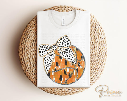 Basketball DTF Transfers, Ready to Press, T-shirt Transfers, Heat Transfer, Direct to Film, Sports Mom, Brushstroke, Coquette Black Glitter