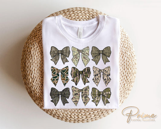 Mother's Day DTF Transfer, Ready to Press, T-shirt Transfer, Heat Transfer, Direct to Film, Hunting Mama Camo, Trendy, Camouflage Bows