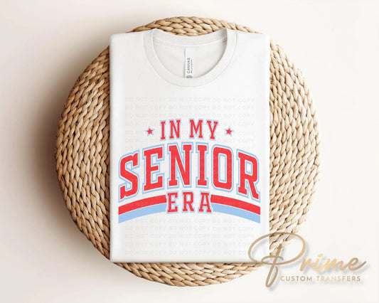 School DTF Transfer, Ready to Press, T-shirt Transfer, Direct to Film, High School Graduation Senior Class 2025, Senior Era Red and Blue